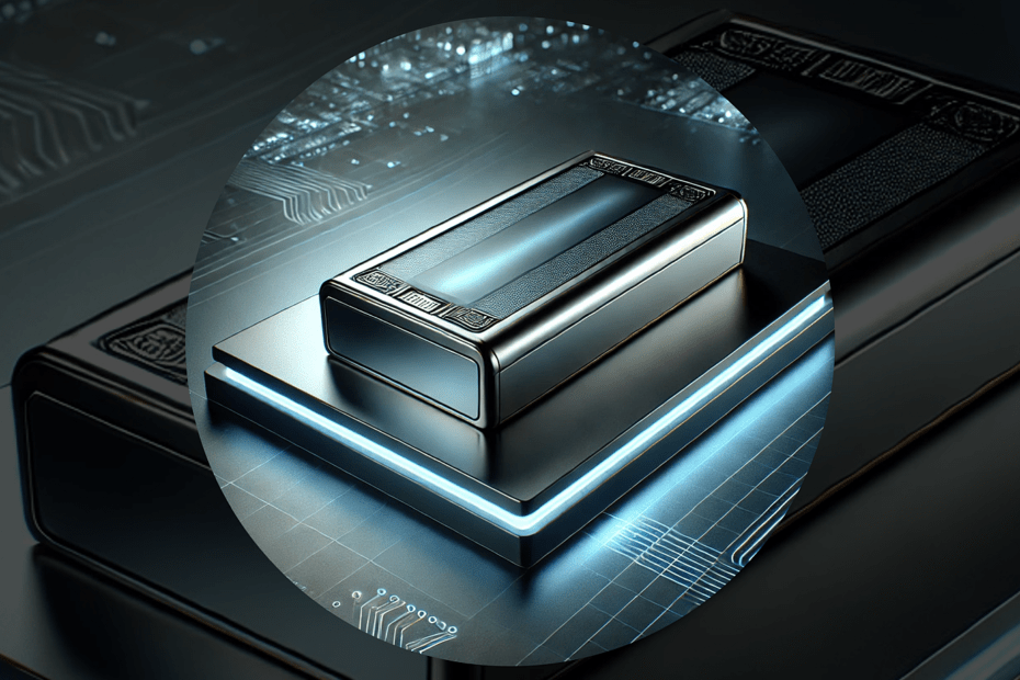 Featuring image of the article on solid state batteries.