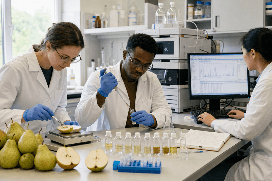 Featured image of the article Chemical Composition of Pyrus communis L. Fruits: Nutrients, Phytochemicals, Aroma Compounds, and Sources of Variation.